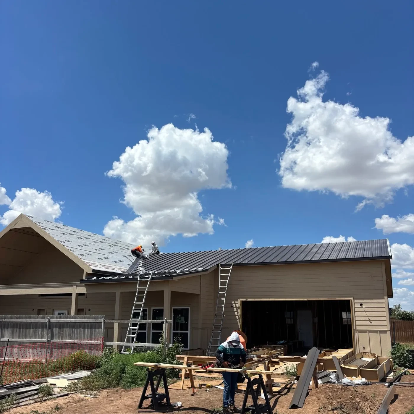CRS crew building a new roof — Amarillo roof replacement cost guide