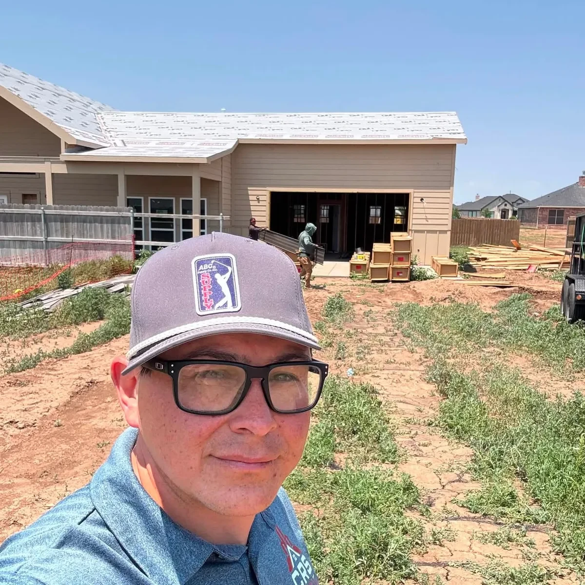 CRS Roofing team member on a Texas Panhandle job site